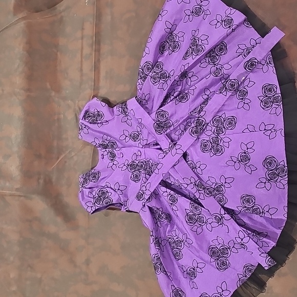 E Dress Size 2t Purple Black Floral - Picture 3 of 5
